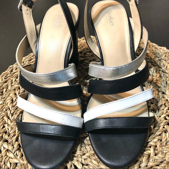 BOTKIER New York Sera Leather Sandal Heels Black Multi Sz 8.5 - Picture 10 of 12